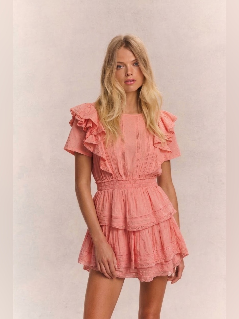 NWT LoveShackFancy Natasha Dress in Peach Blossom